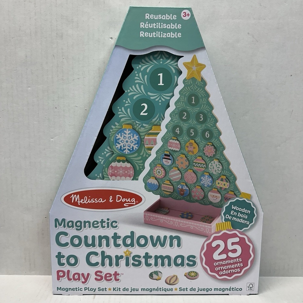 Melissa‎ & Doug Countdown to Christmas Wooden Magnetic Advent Calendar Tree New